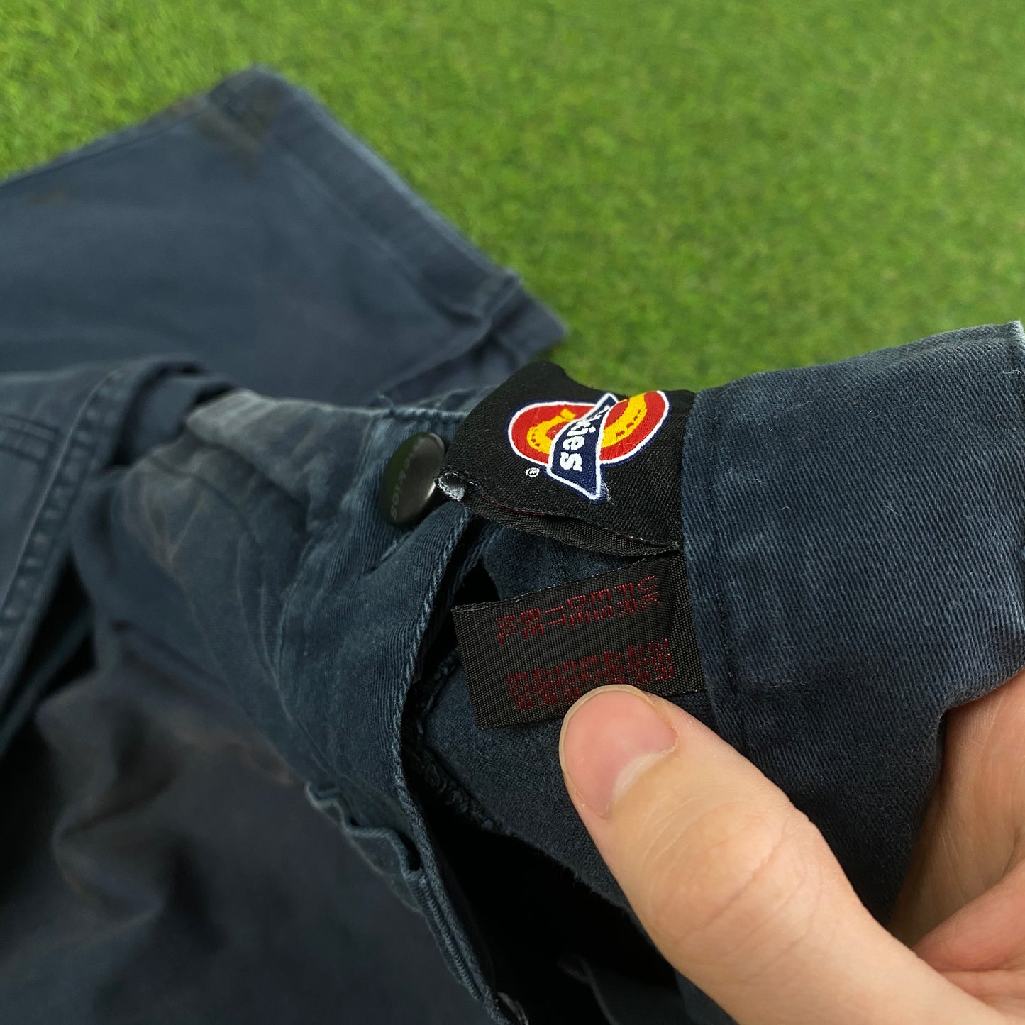 90s Dickies Workwear Cargo Trousers Joggers Blue Medium