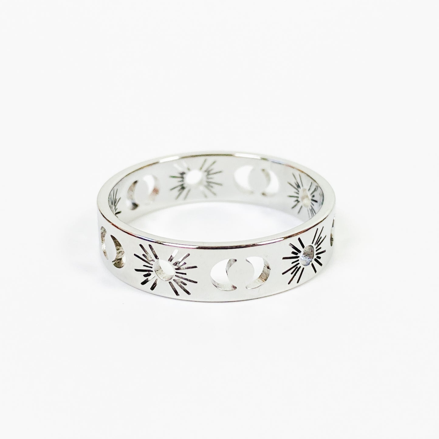 Retro Vintage Sun Ring Silver