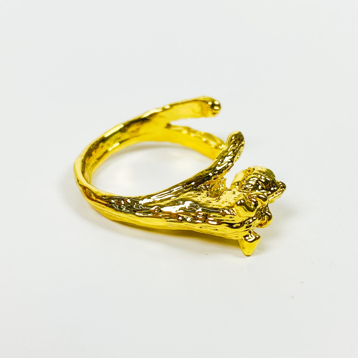 Retro Adjustable Dog Ring Gold
