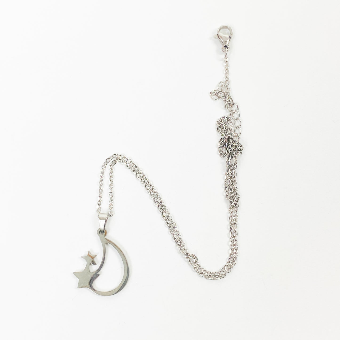 Retro Shooting Star Chain Link Necklace Chain Silver