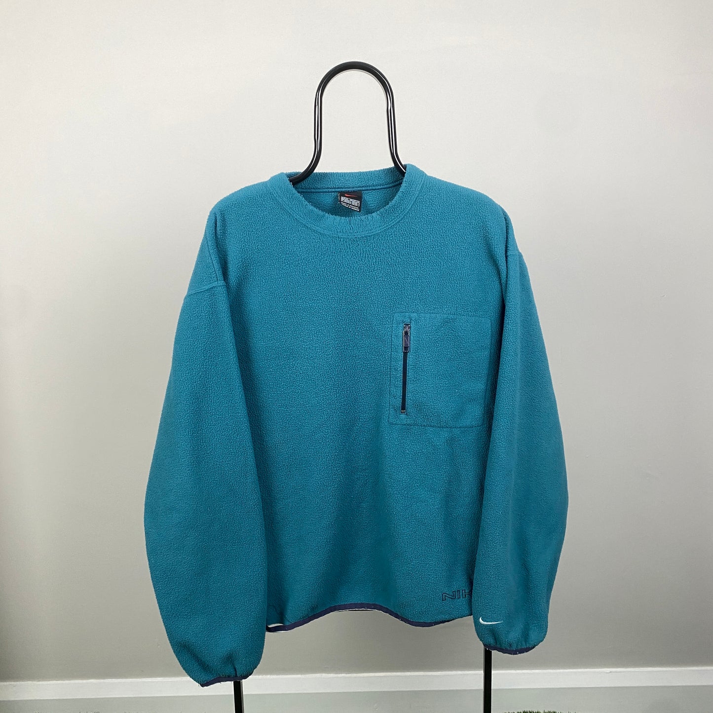 90s Nike Deep Pile Fleece Sweatshirt Blue Medium