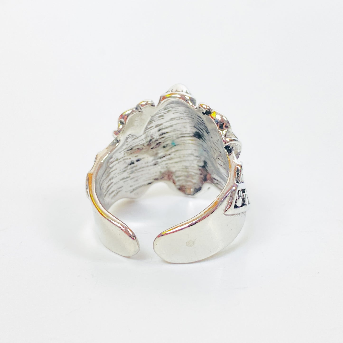 Vintage Adjustable Samurai Cat Ring Silver