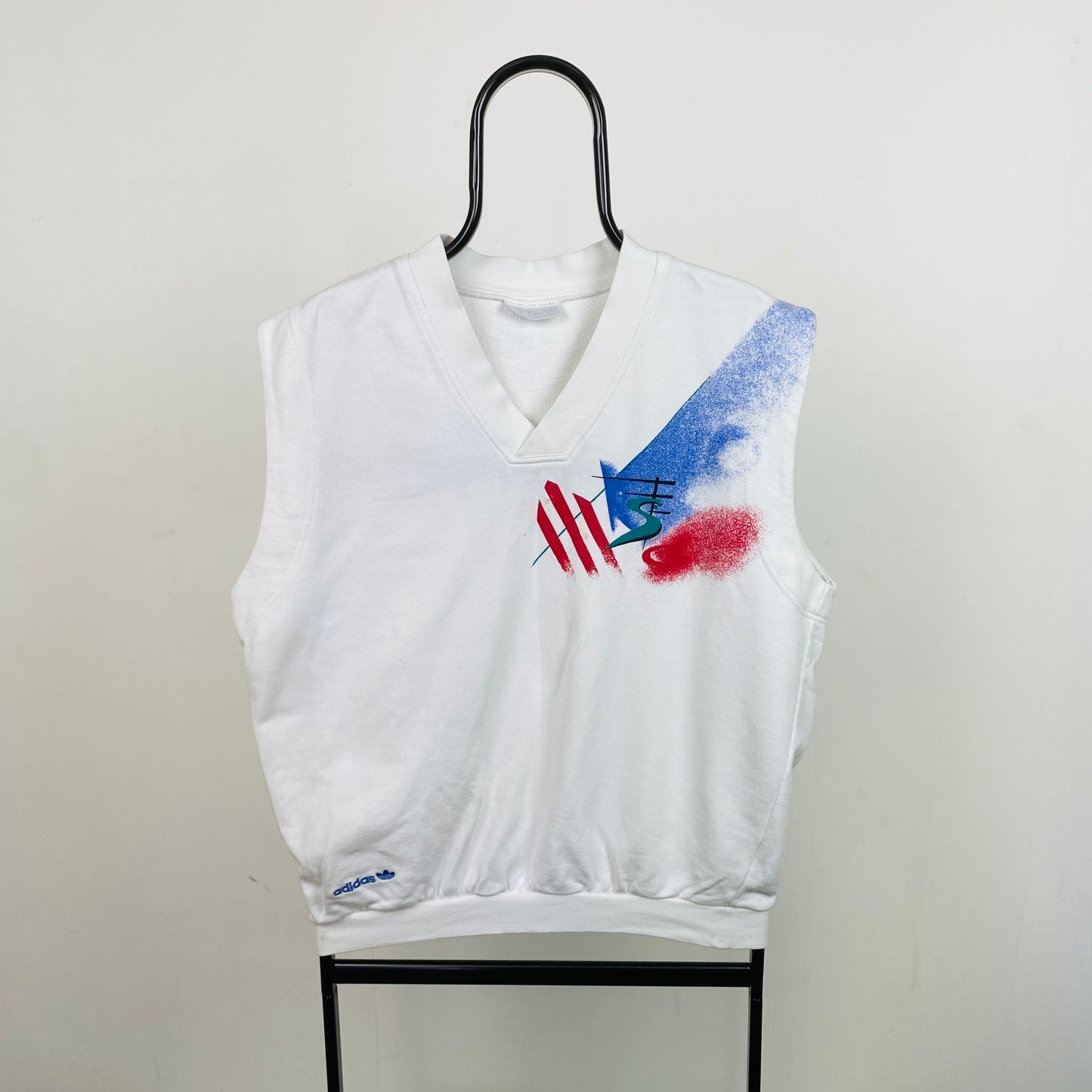 90s Adidas Edberg Sweater Vest Sweatshirt White Small