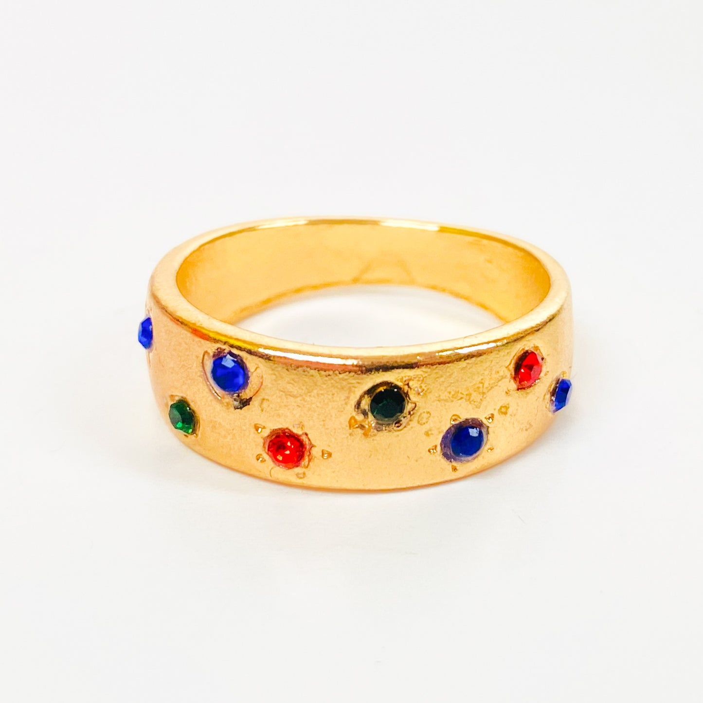 Gemstone Block Ring Gold