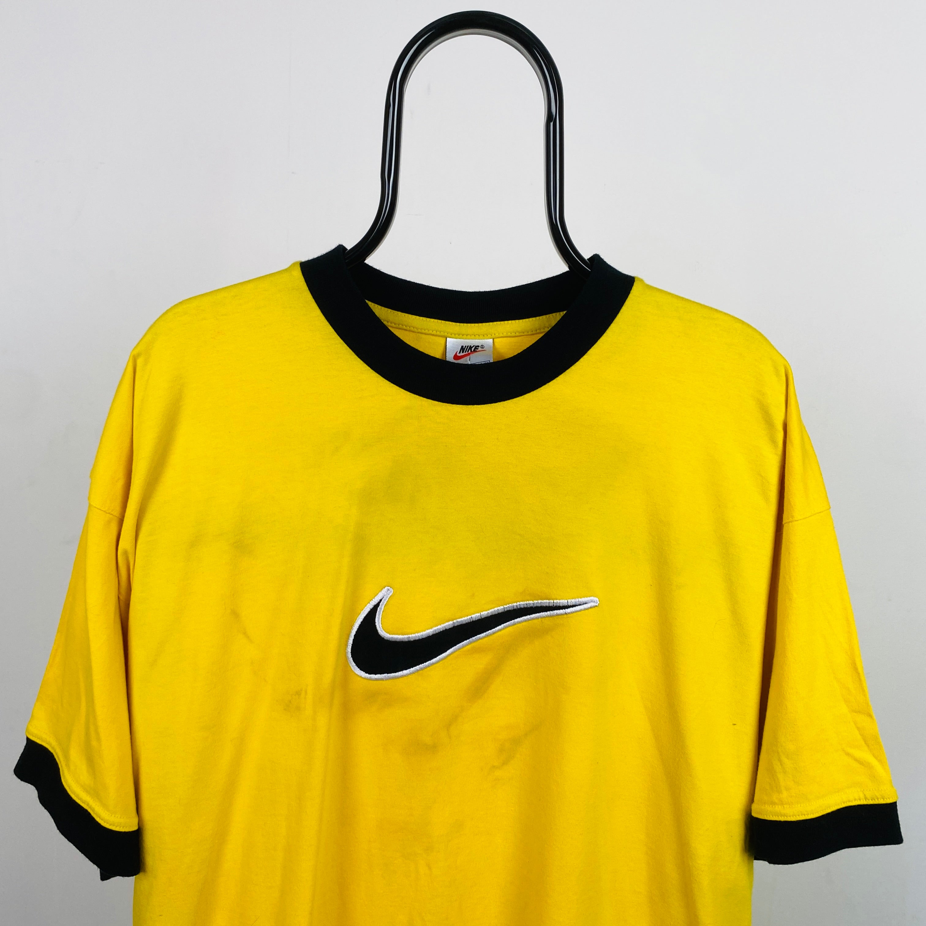 Vintage Nike Yellow And Black Nike Shirt 90s Nike T-Shirt Yellow XXL