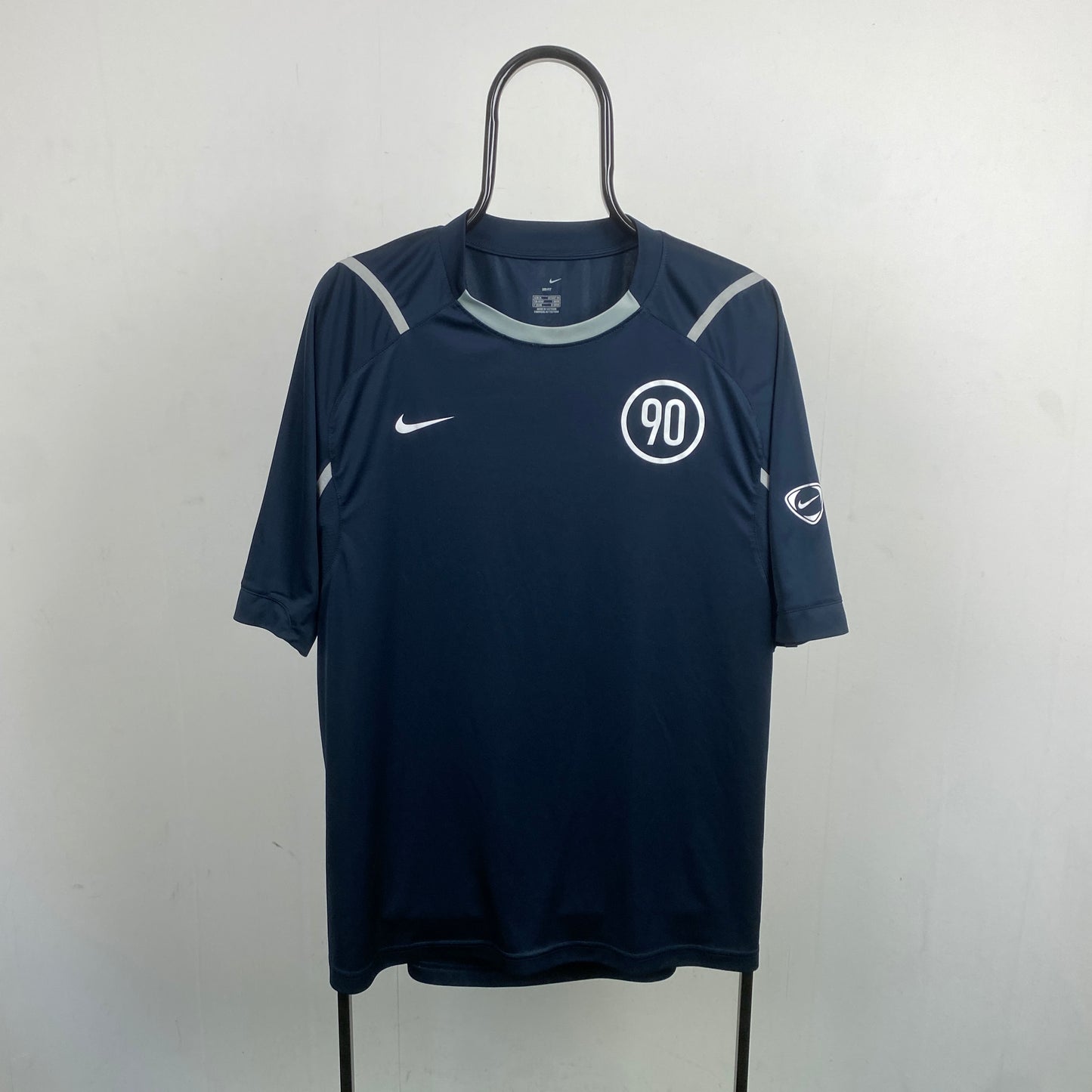 00s Nike T90 Football Shirt T-Shirt Blue XL