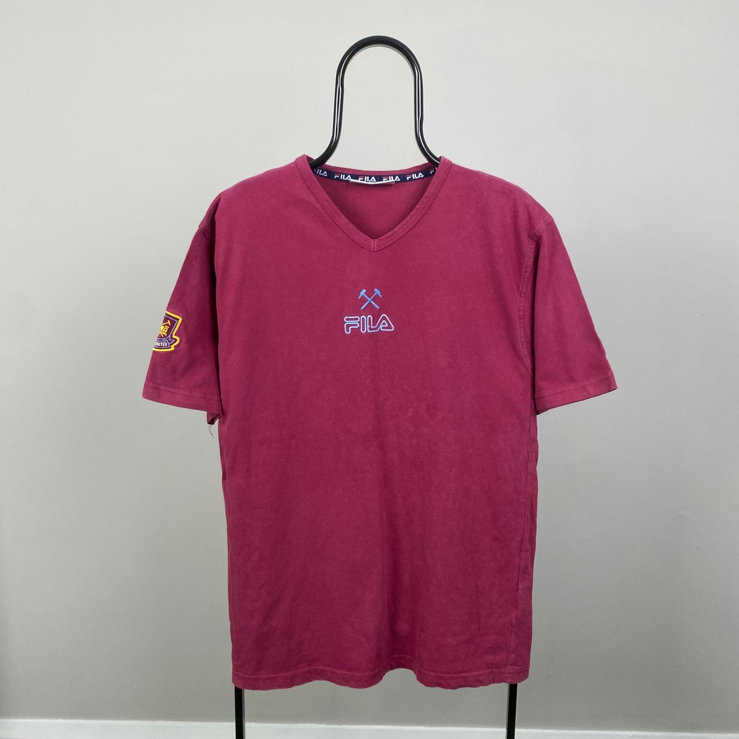 00s Fila West Ham T-Shirt Red Medium