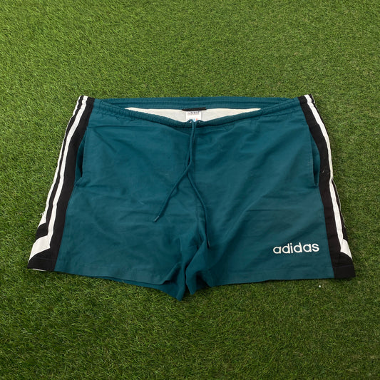 90s Adidas Football Shorts Green Large