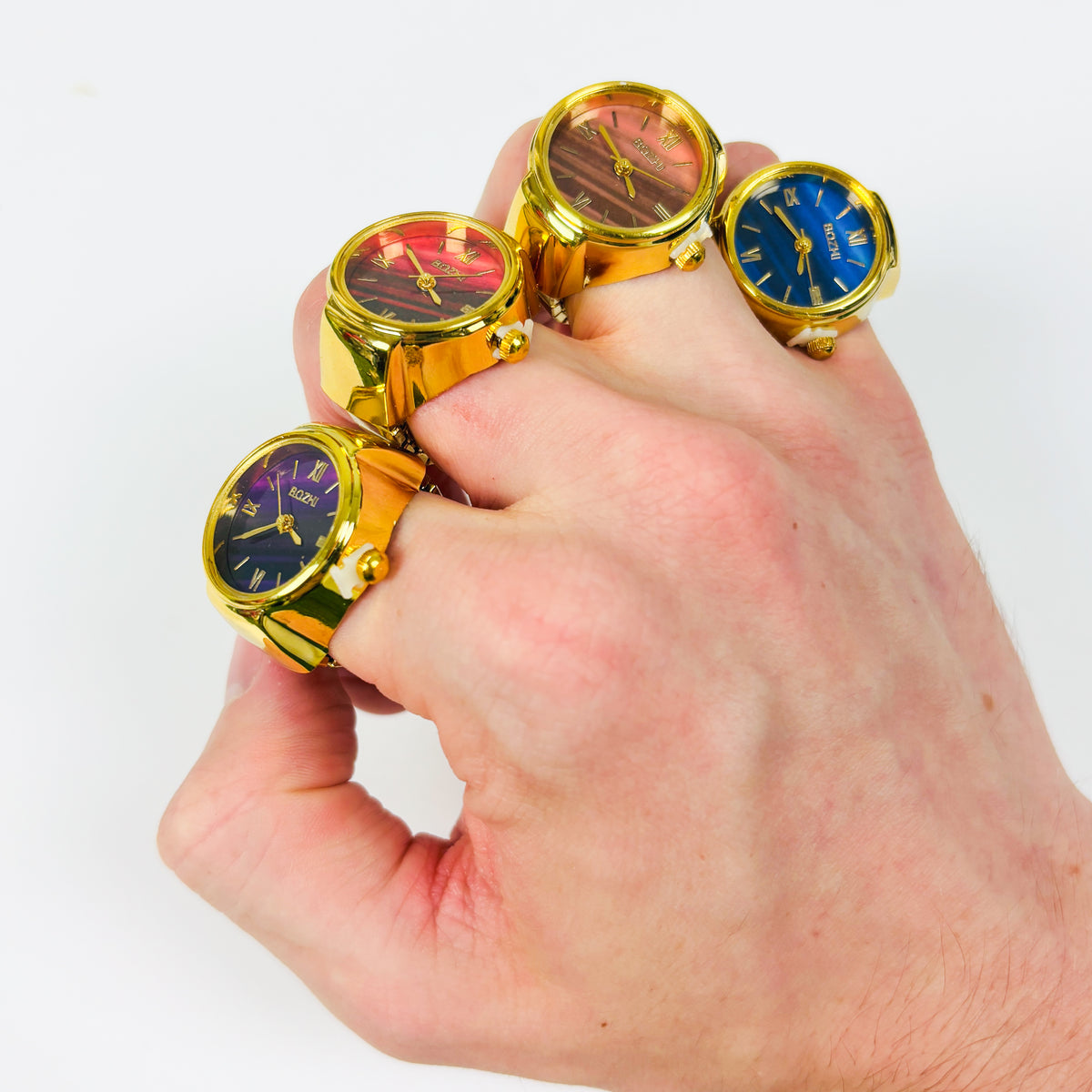 Retro Watch Ring Gold Midnight Blue