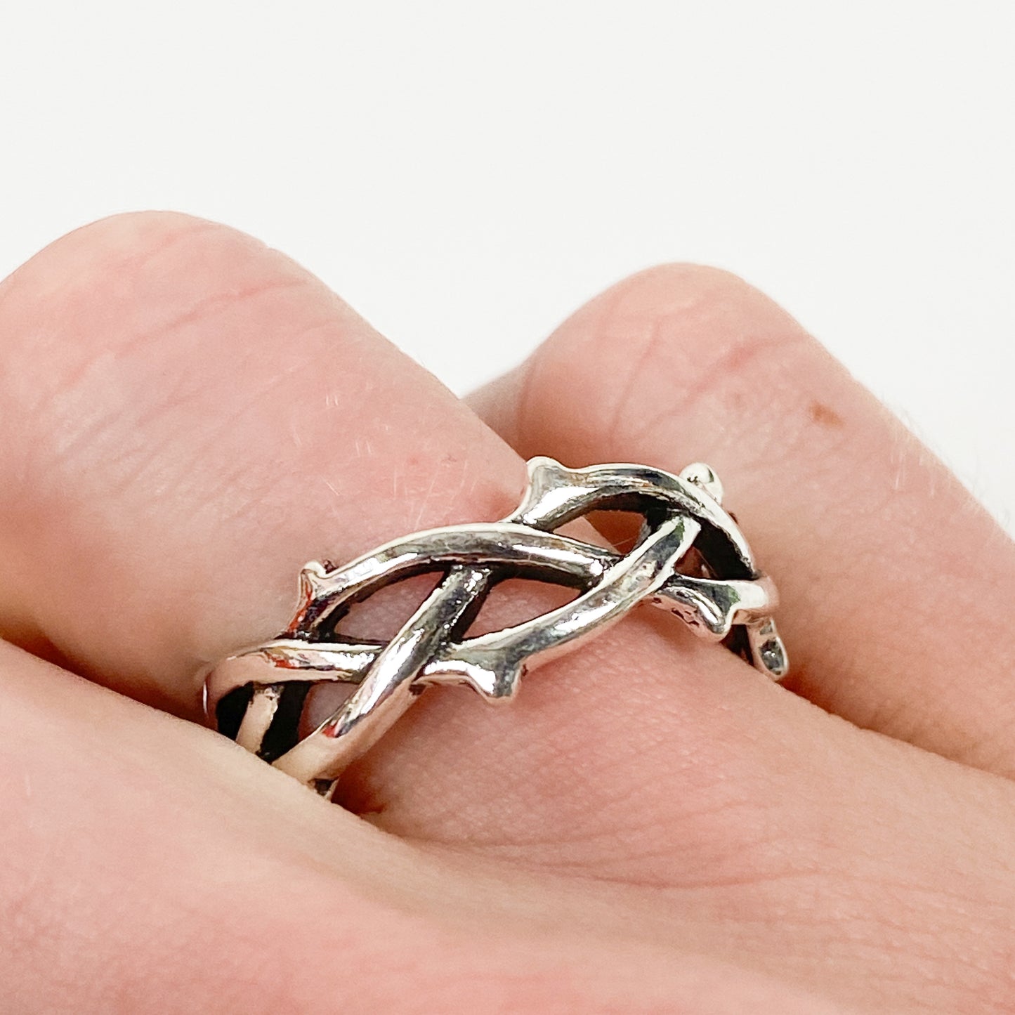 Retro Vintage Thorn Ring Silver