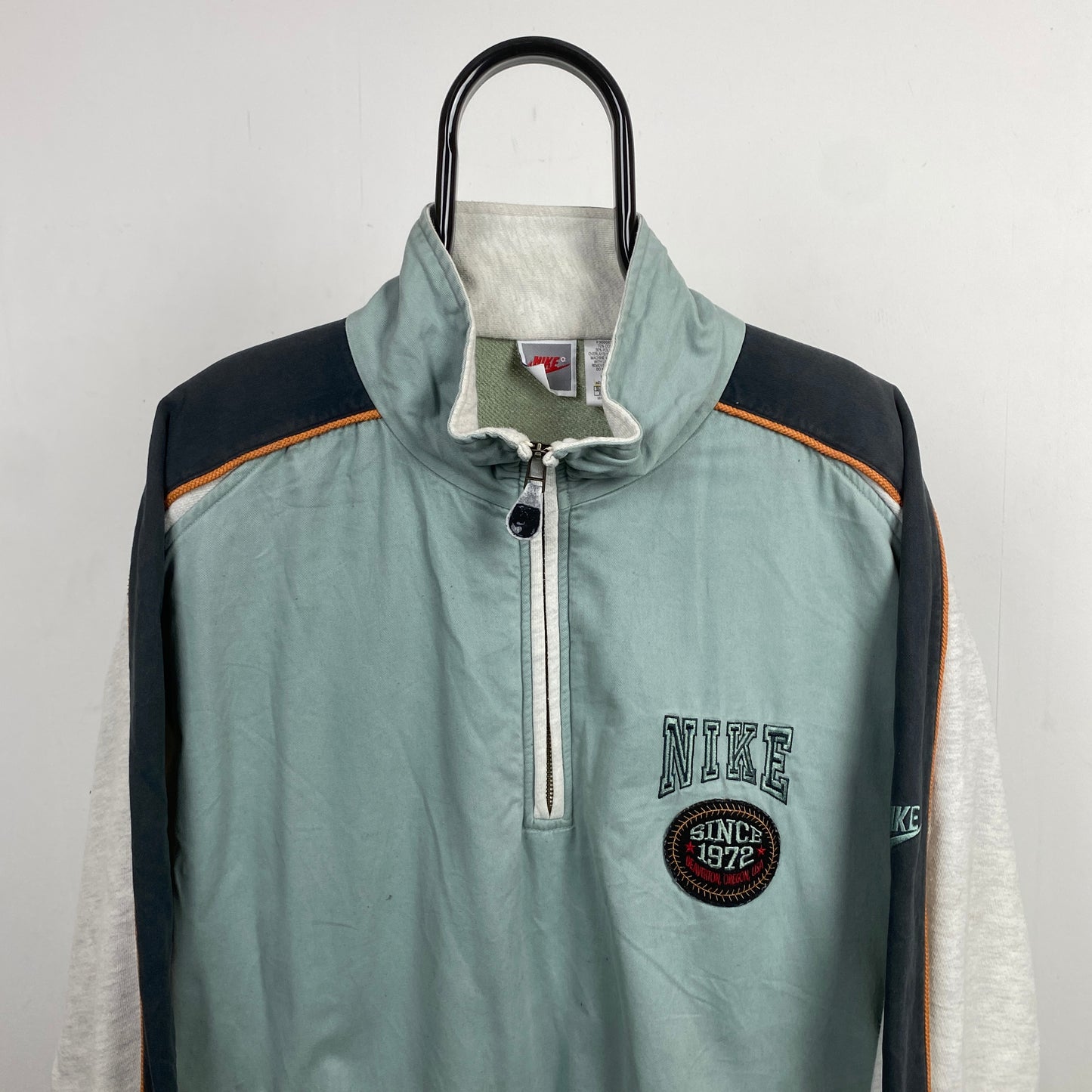90s Nike 1/4 Zip Sweatshirt Green XL