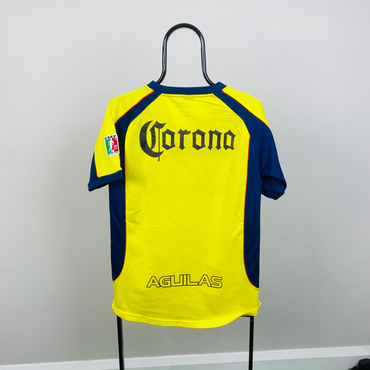 90s Nike Club America Football Shirt T-Shirt Blue Small