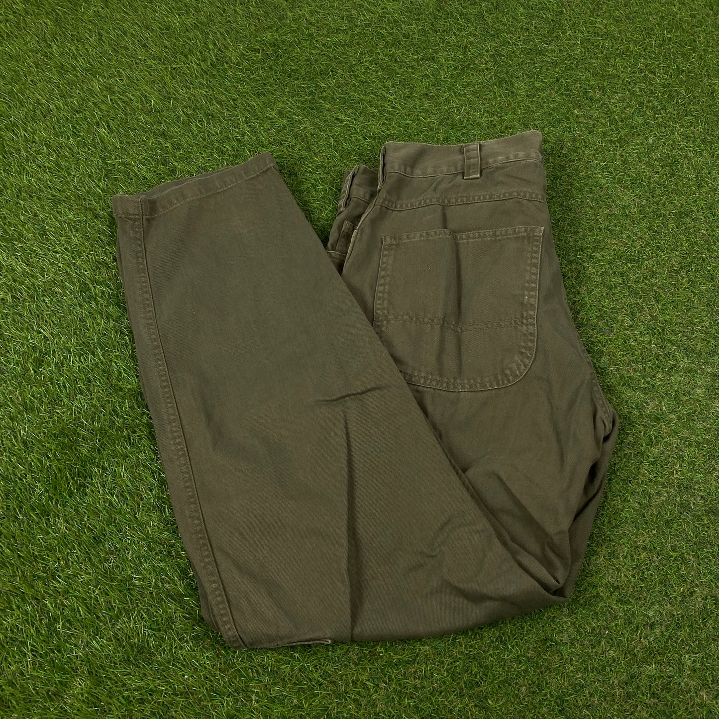 Retro Dickies Cargo Trousers Joggers Green Medium