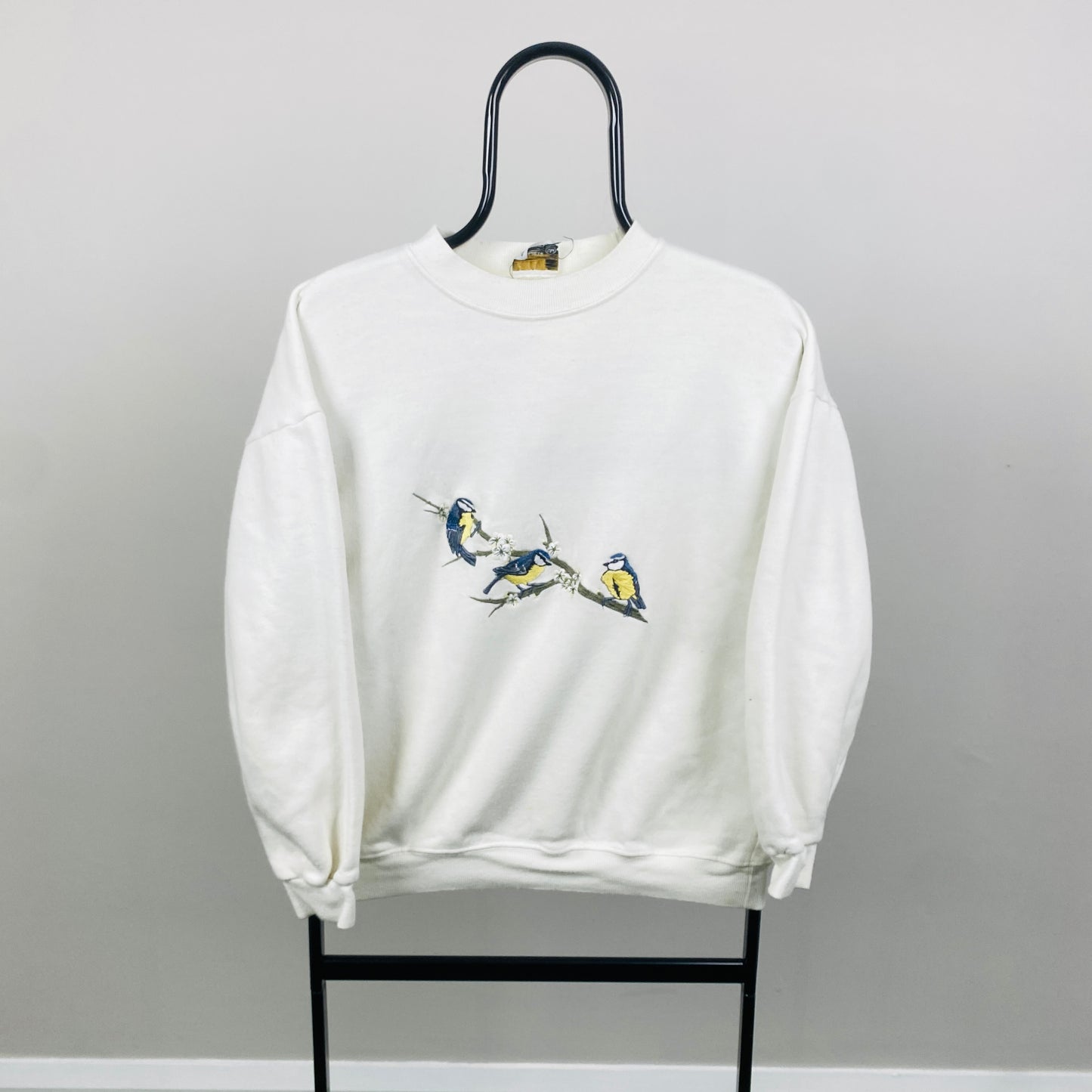 Retro 90s Bird Sweatshirt Brown Small