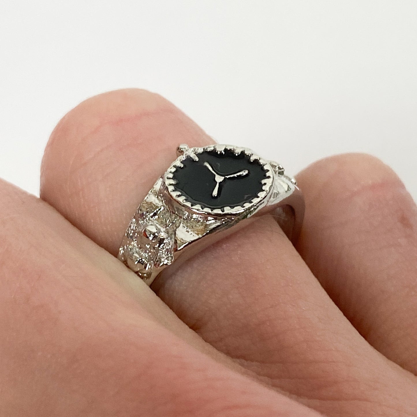Watch Ring Silver Adjustable