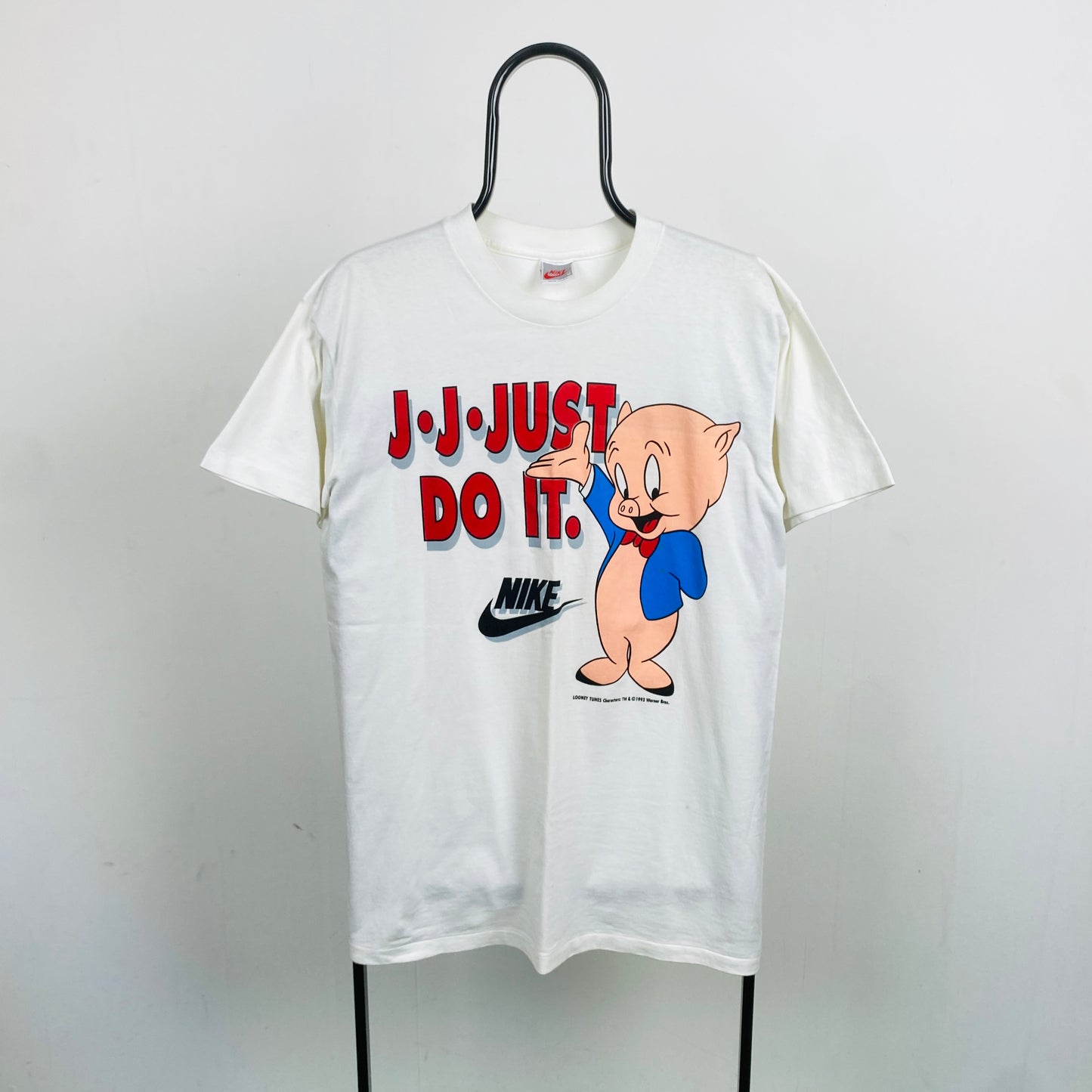 90s Nike Space Jam Porky T-Shirt White Medium