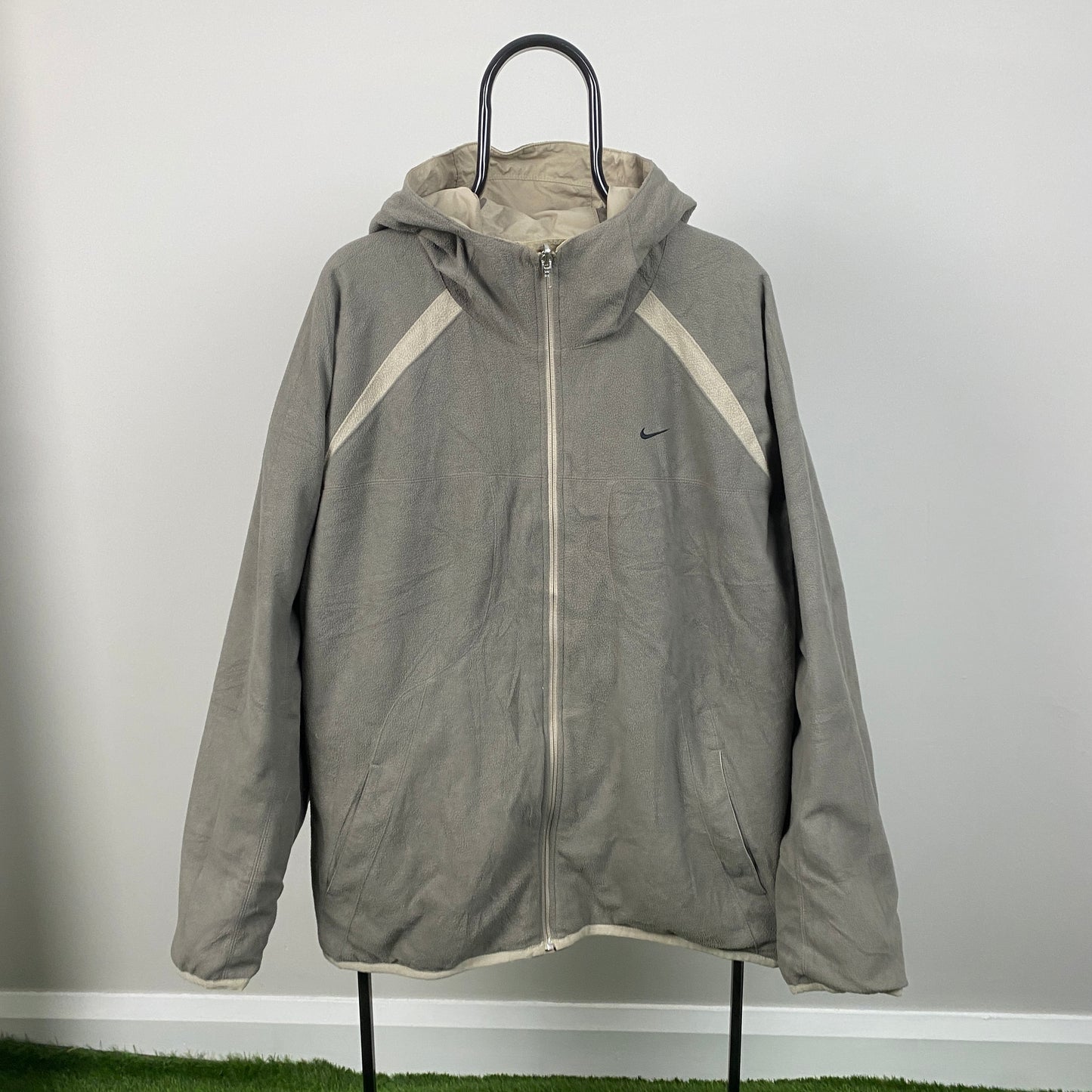 00s Nike Reversible Fleece Coat Jacket Brown XL