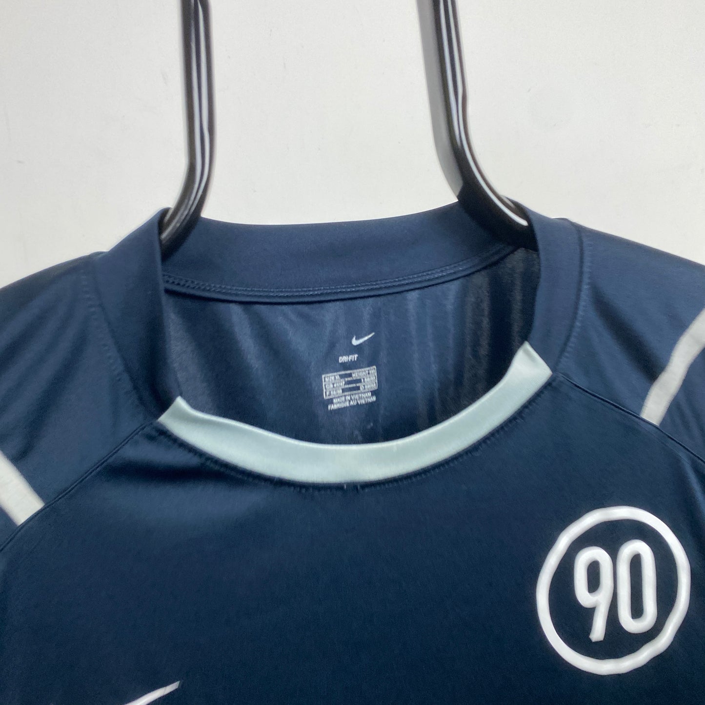 00s Nike T90 Football Shirt T-Shirt Blue XL