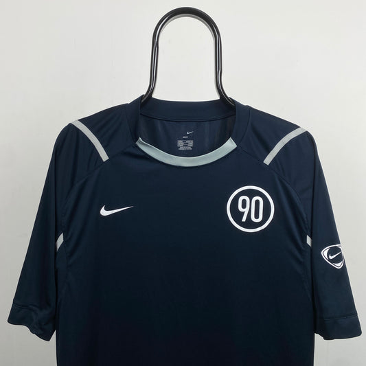 00s Nike T90 Football Shirt T-Shirt Blue XL