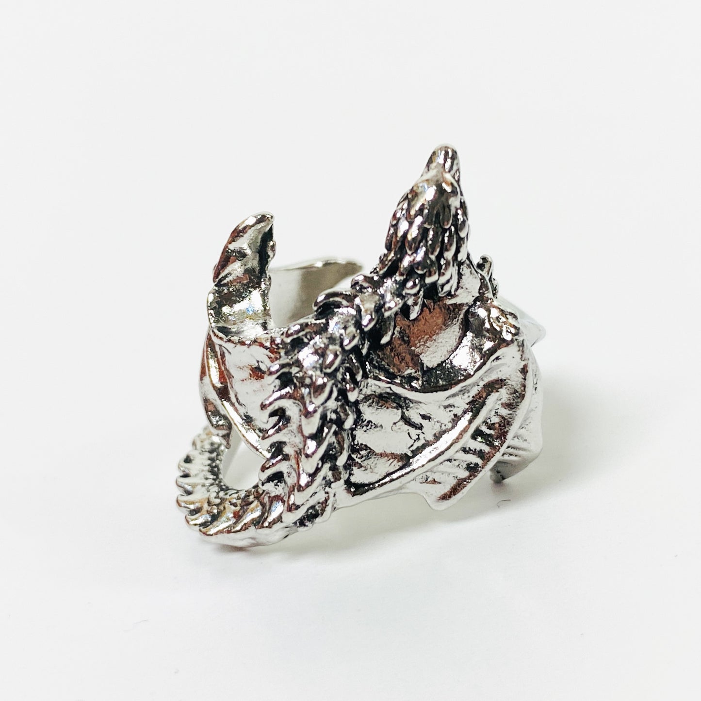 Adjustable Dragon Ring Silver