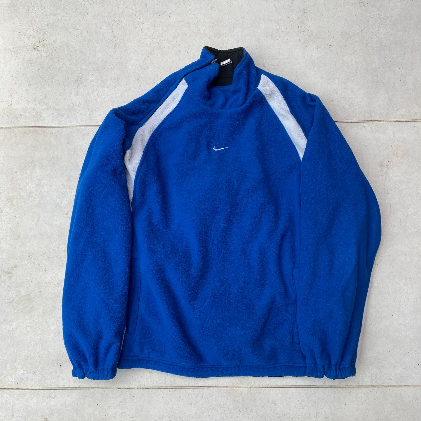 90s Nike Reversible Fleece Sidewinder Fleece Jacket Black Blue Medium