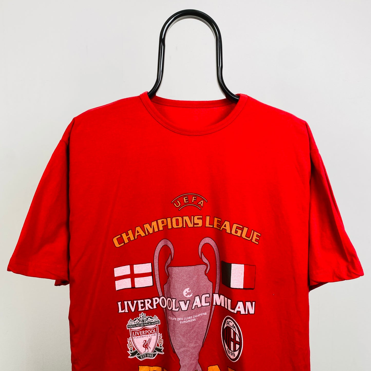 Retro 90s Liverpool Champions League T-Shirt Red XL