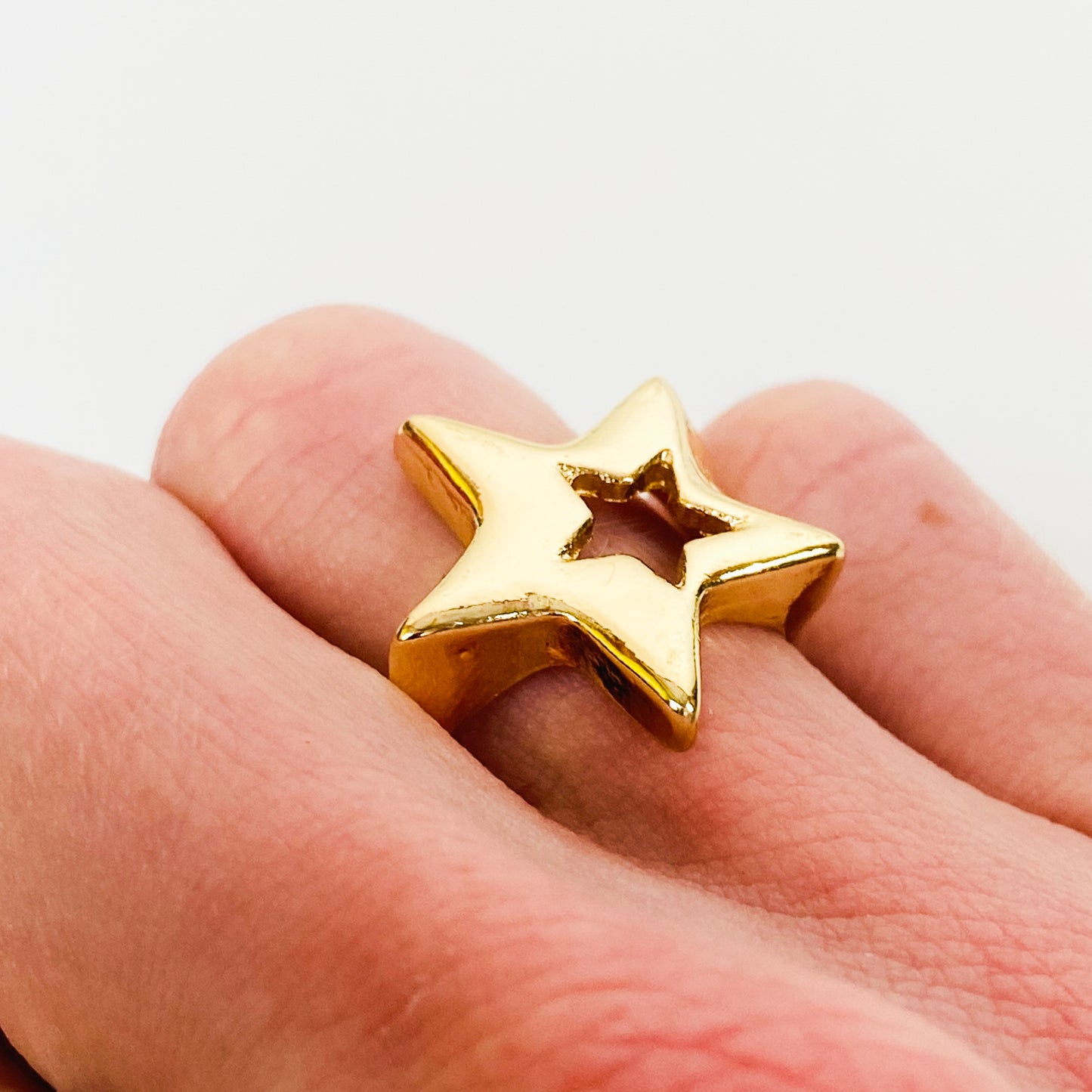 Retro Adjustable Star Ring Gold