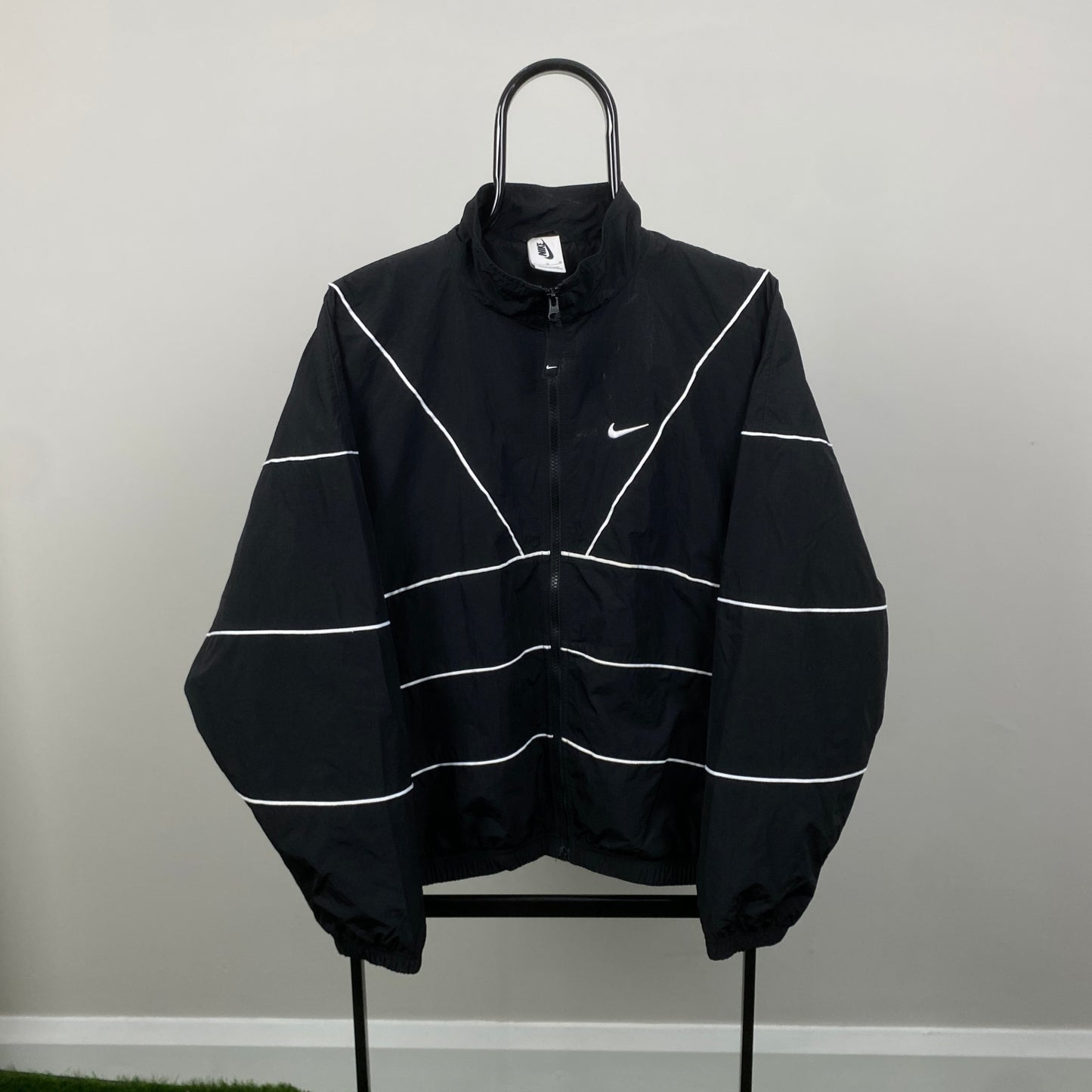 00s Nike Piping Windbreaker Jacket Black XL