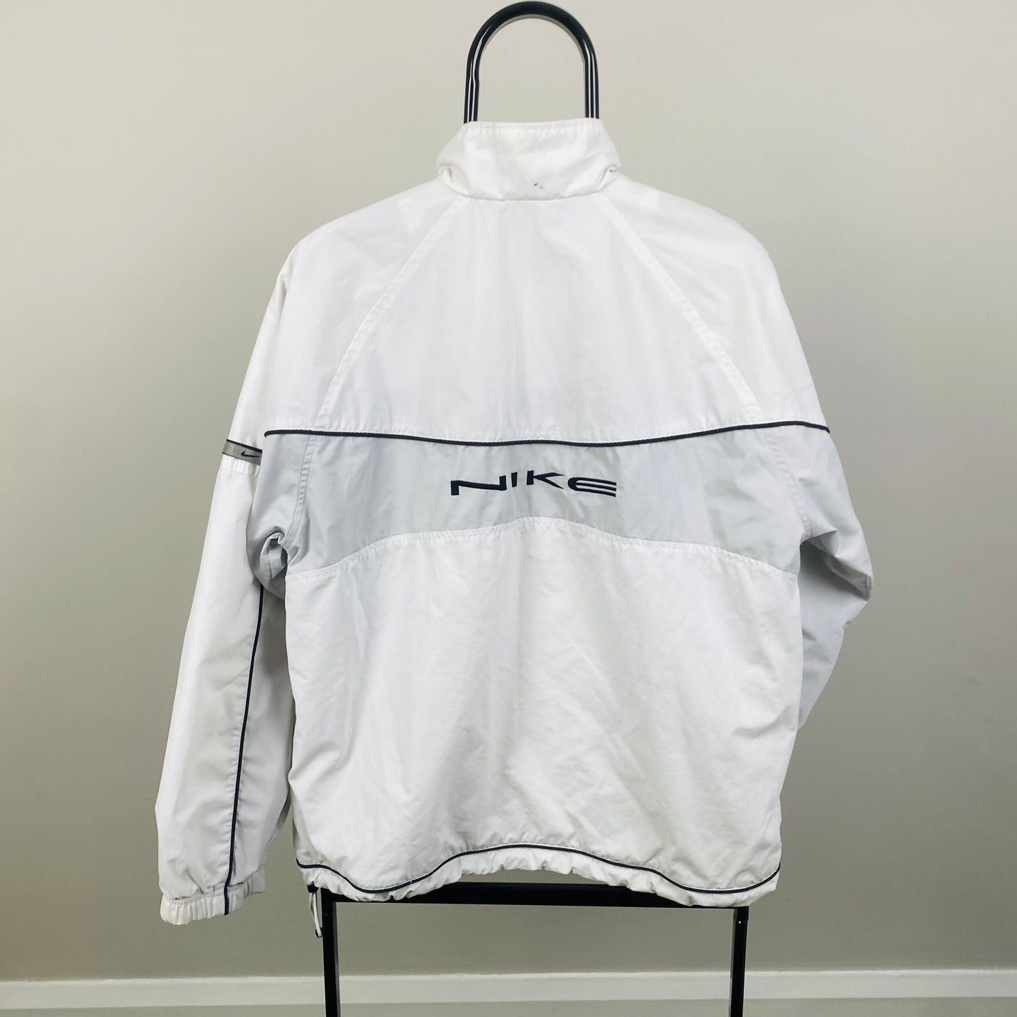 00s Nike Piping Windbreaker Jacket White Small