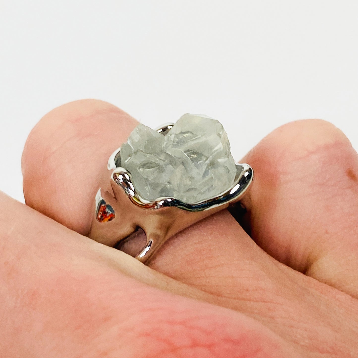 Retro Vintage Crystal Ring Silver