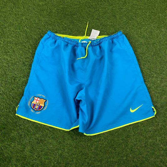 00s Nike Barcelona Football Shorts Blue Medium