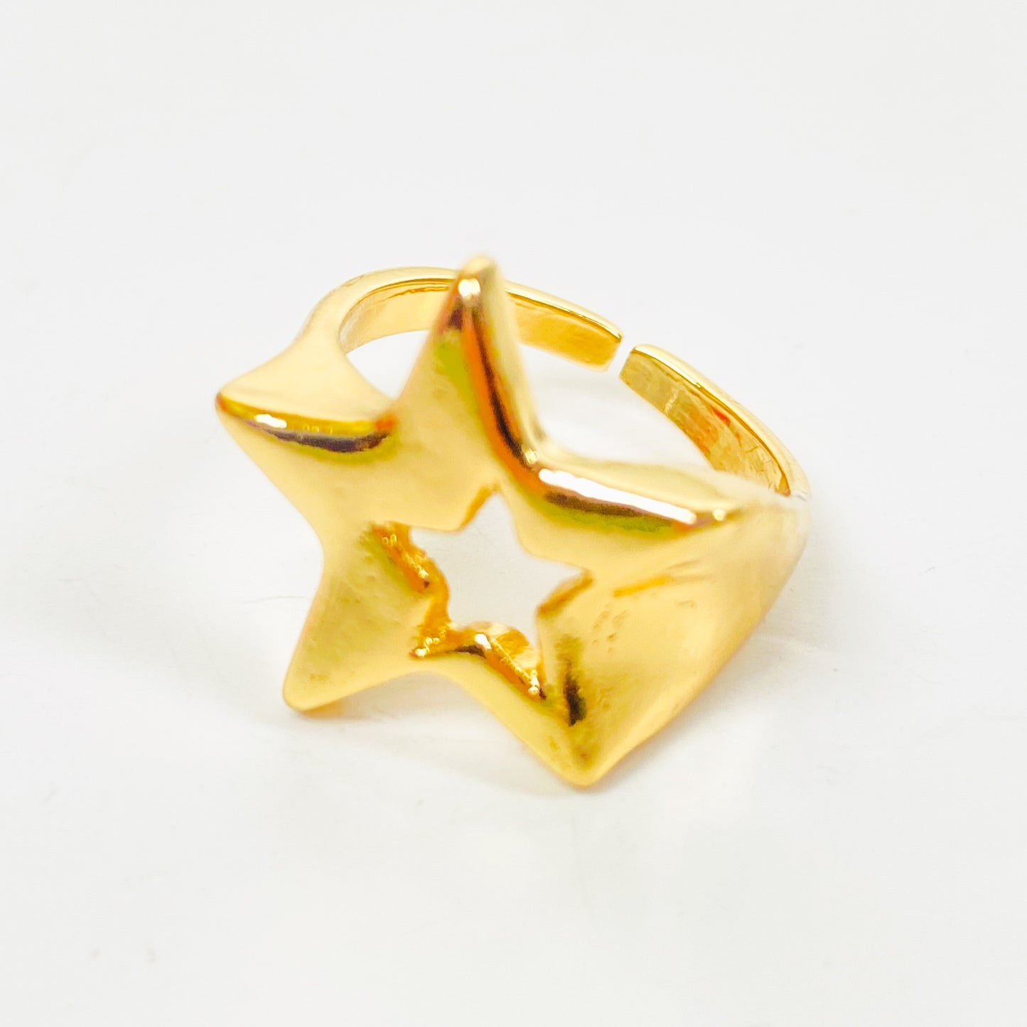 Retro Adjustable Star Ring Gold