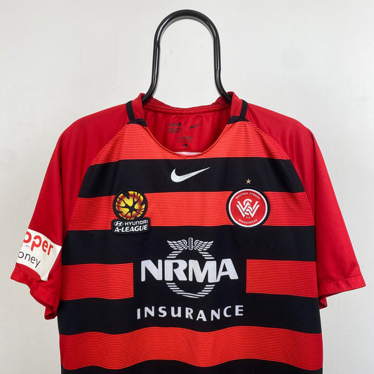 00s Nike Western Sydney Wanderers Football Shirt T-Shirt Red XL
