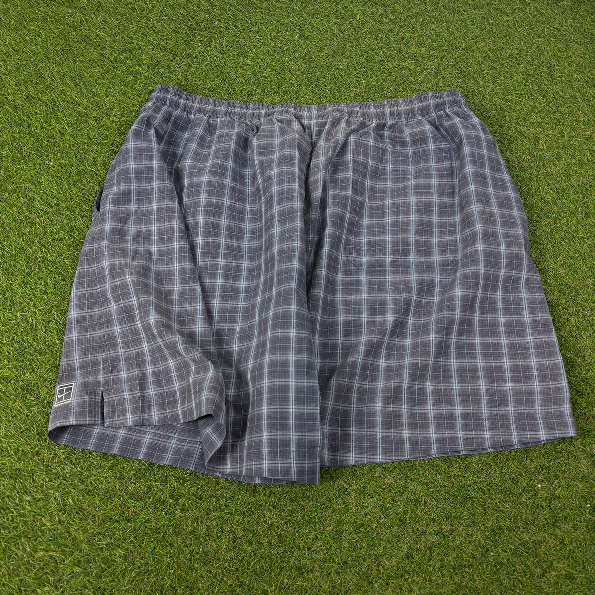 00s Nike Court Plaid Shorts Blue XL