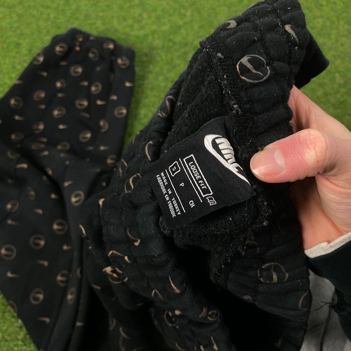 00s Nike Wide Leg Cotton Joggers Black Small