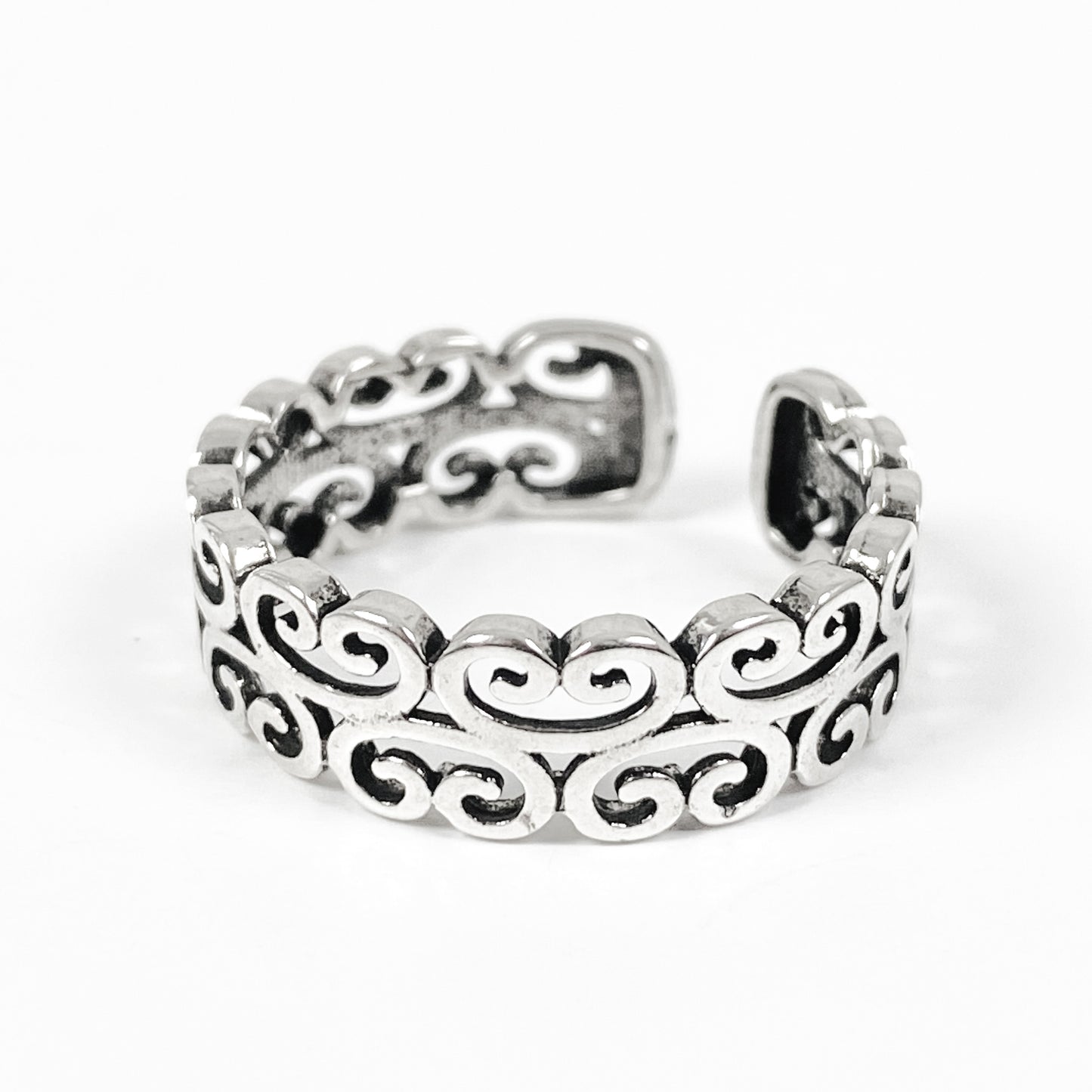 Adjustable Celtic Band Ring Silver