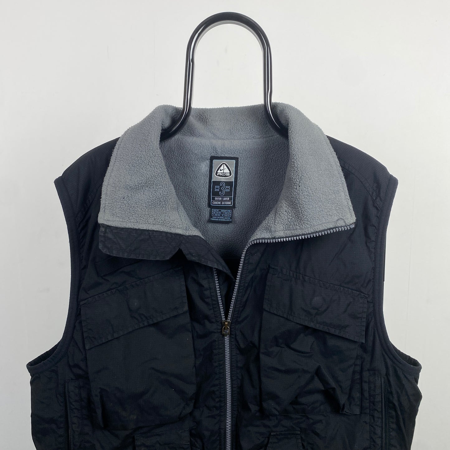 00s Nike ACG Fleece Gilet Jacket Black Medium