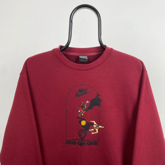 90s Nike Basketball Sweatshirt Red Large