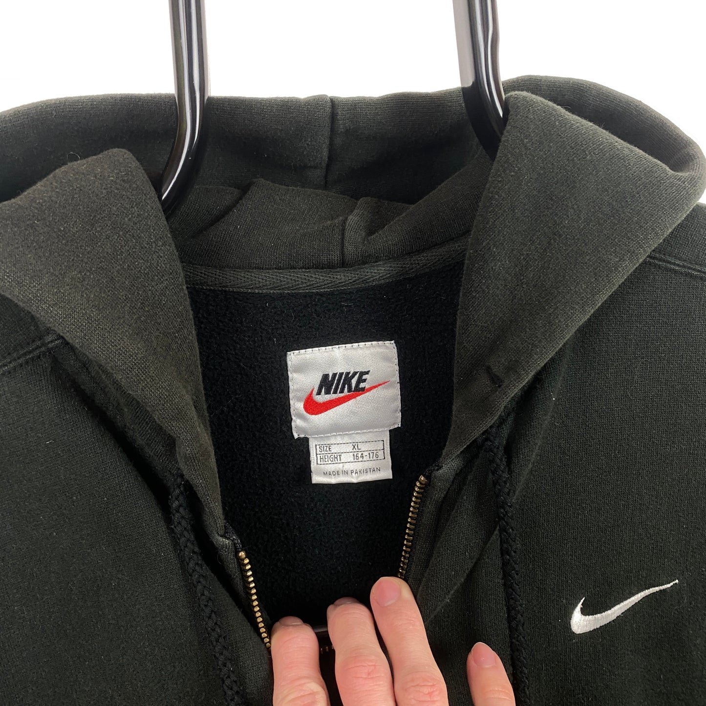 90s Nike Zip Hoodie Black Small