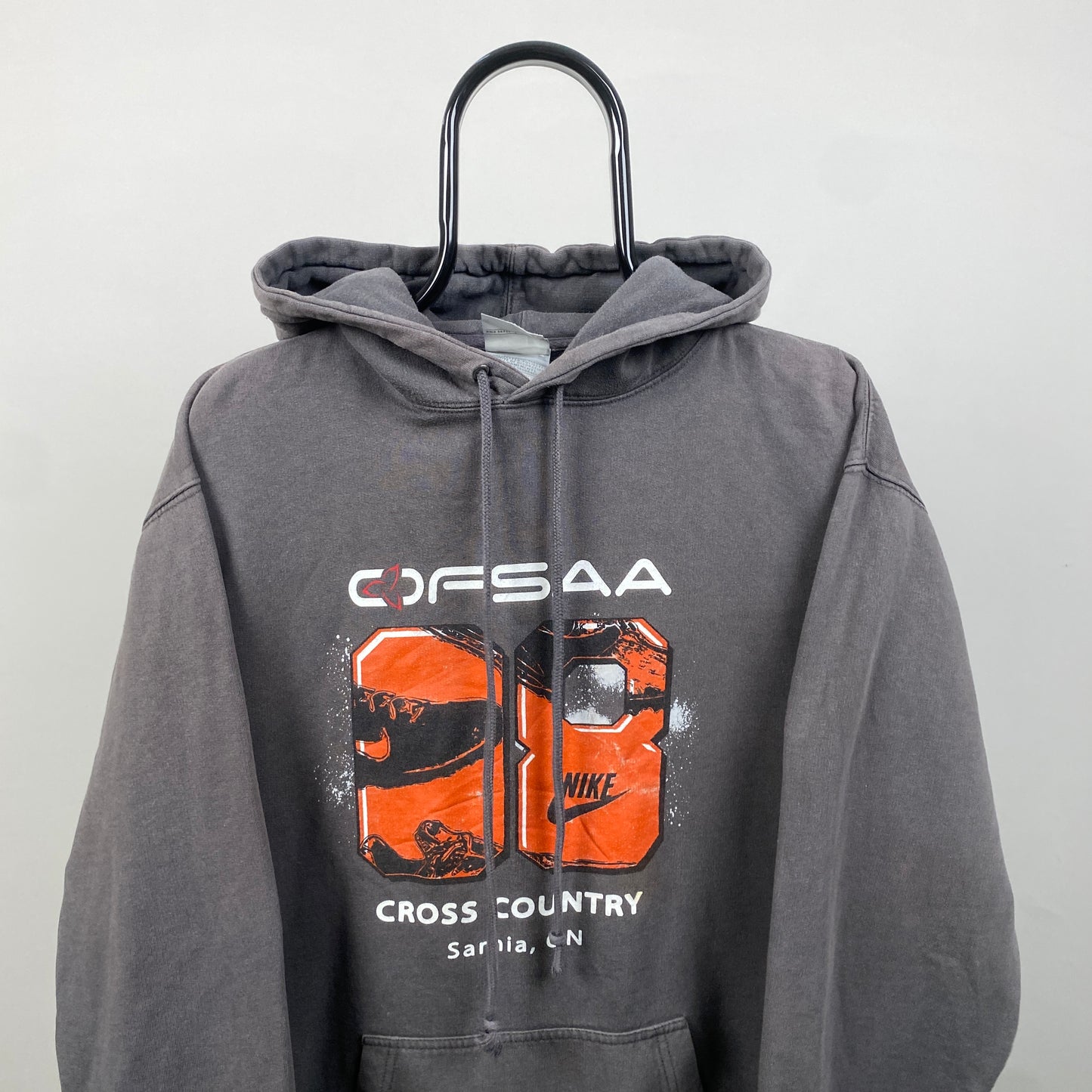 00s Nike Cross Country Running Hoodie Grey Medium