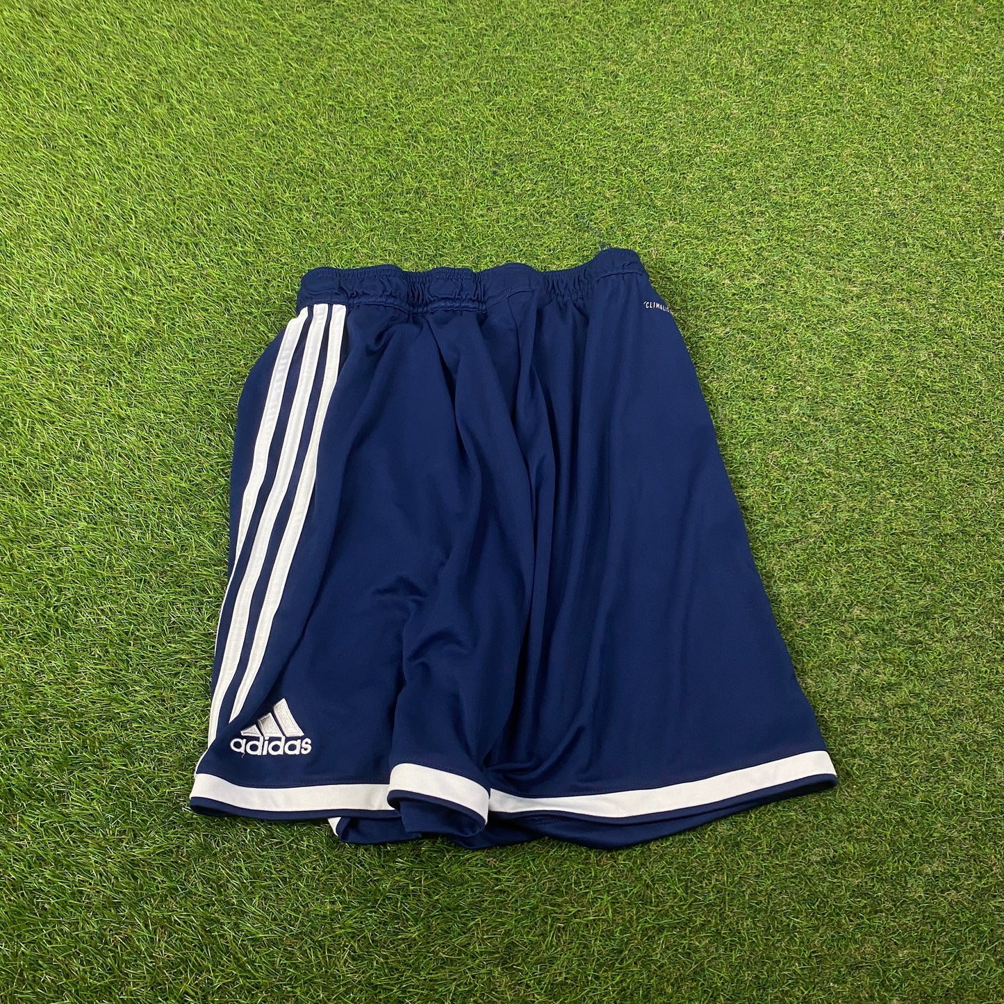 00s Adidas Football Shorts Blue Small