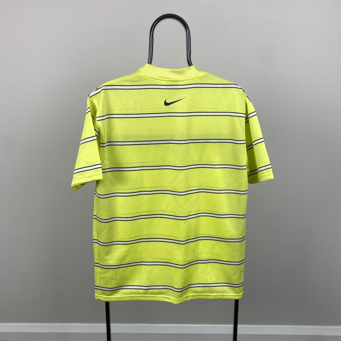 90s Nike Striped T-Shirt Yellow Small