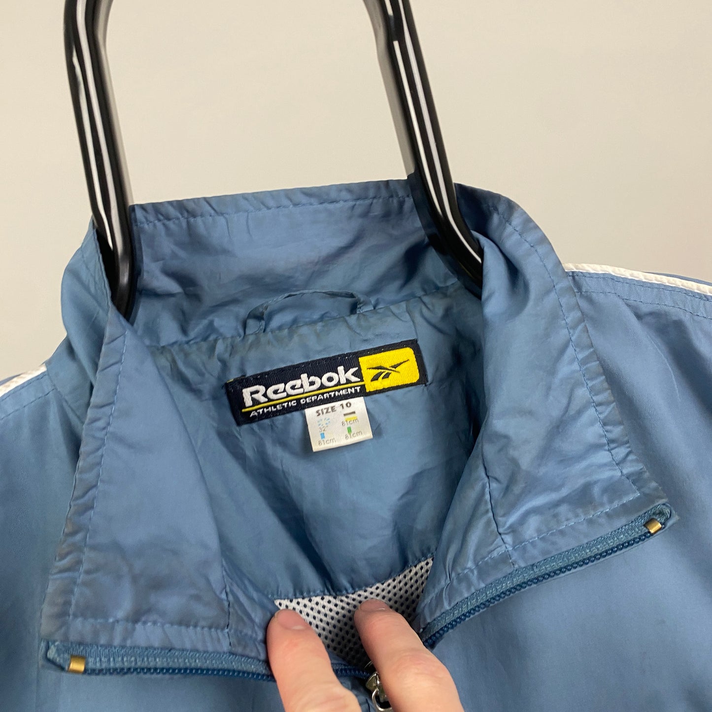 Retro Reebok Windbreaker Jacket Blue Small