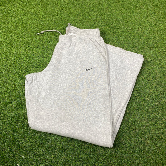00s Nike Wide Leg Cotton Joggers Grey Medium