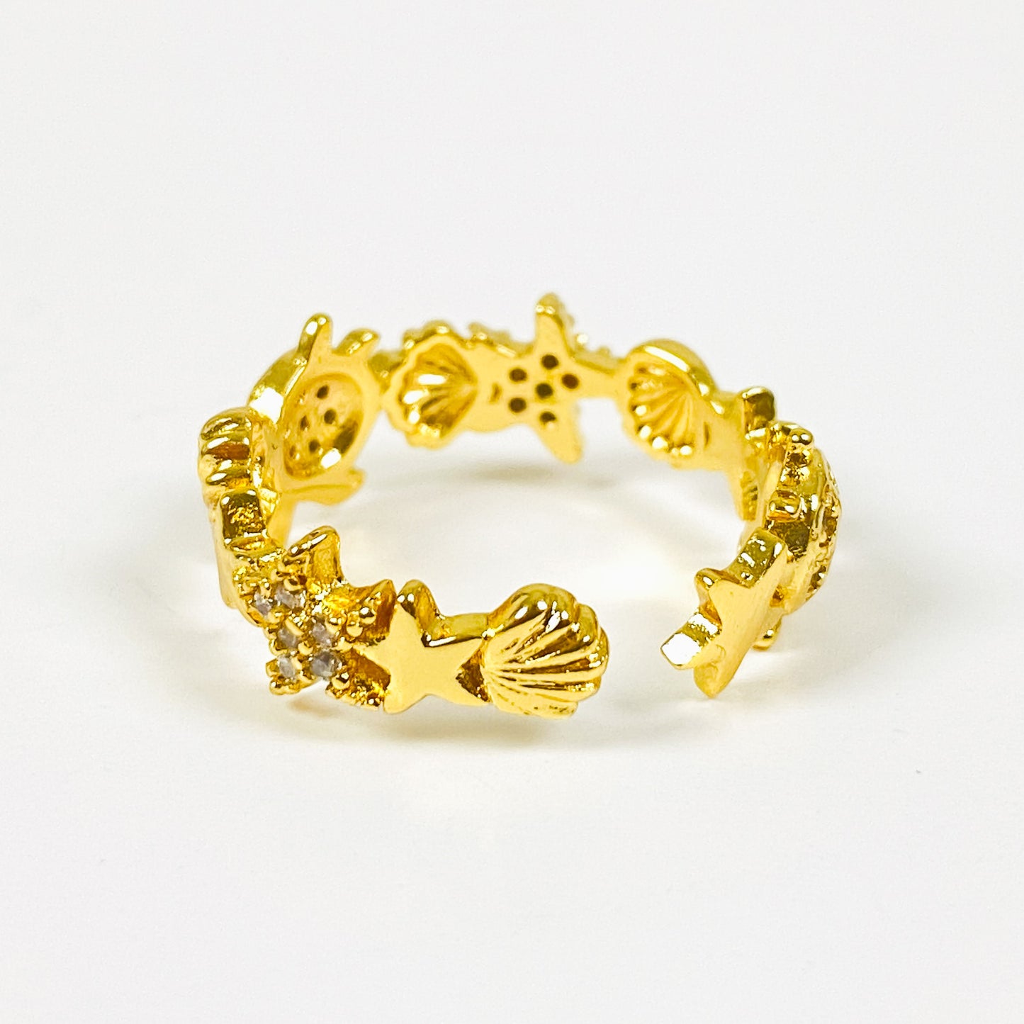 Vintage Adjustable Beach Ring Gold