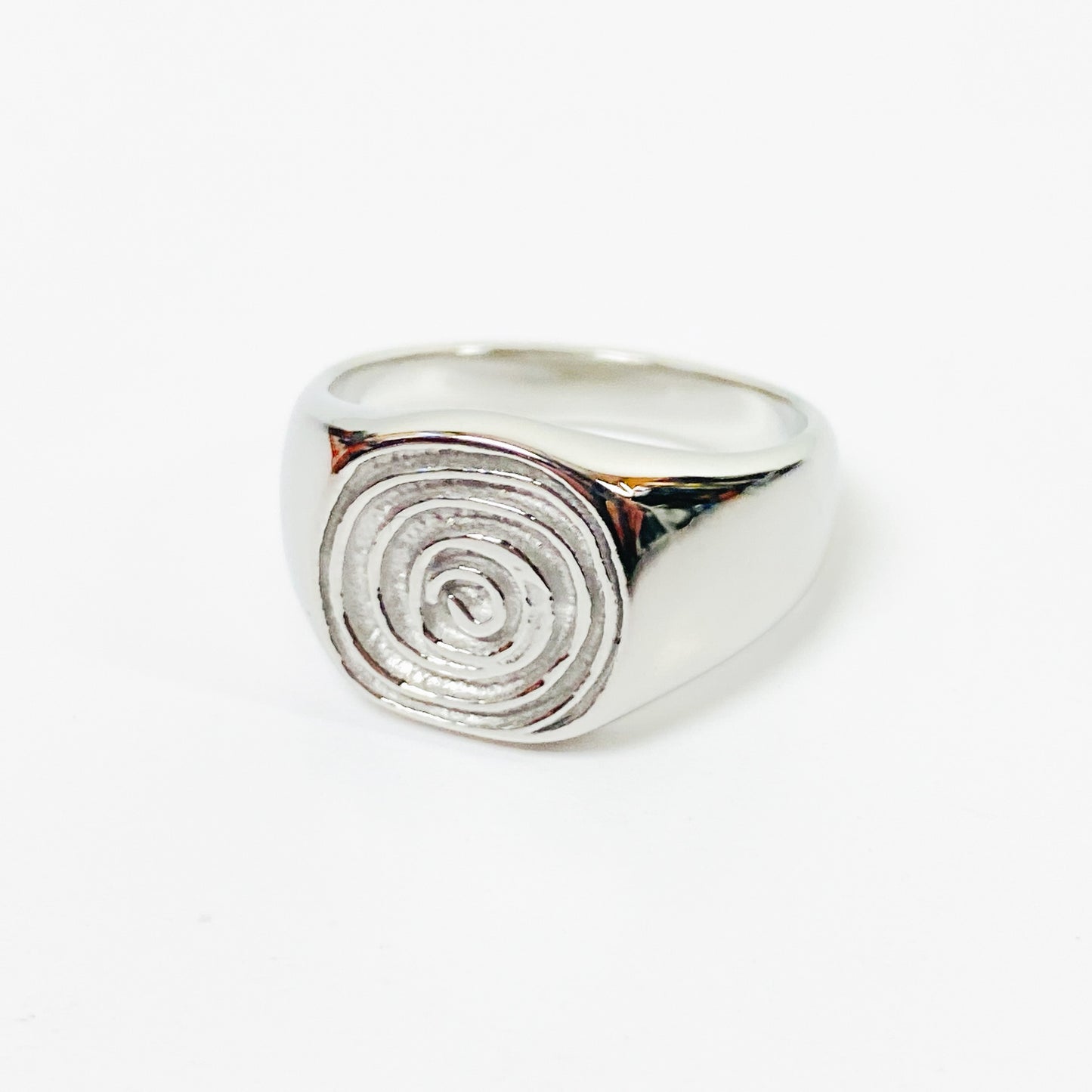 Swirl Signet Ring Silver
