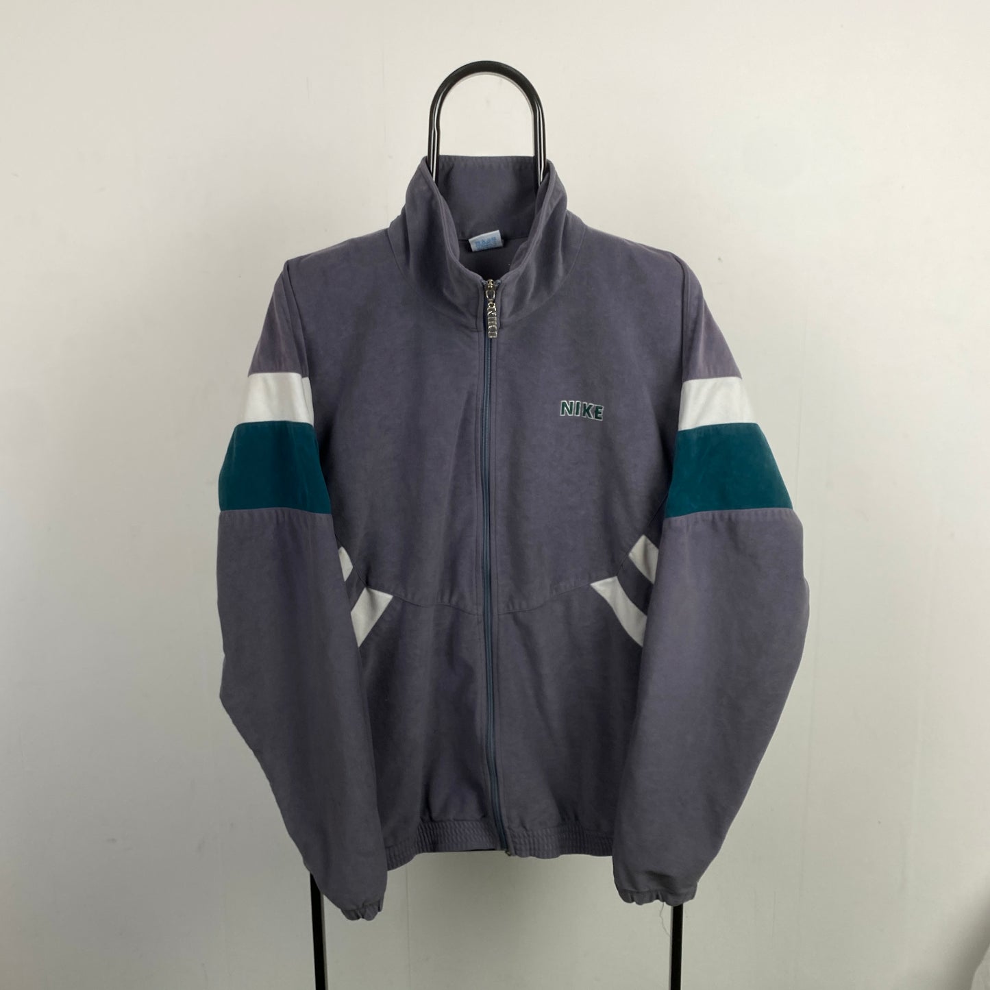 00s Nike Velour Windbreaker Jacket Blue Large
