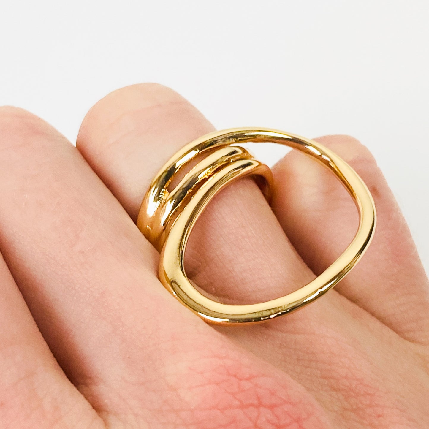 Retro Adjustable Spiral Ring Gold