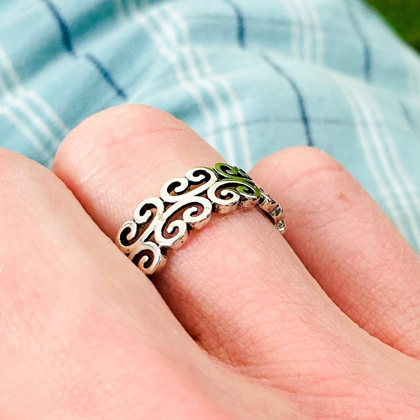 Adjustable Celtic Band Ring Silver