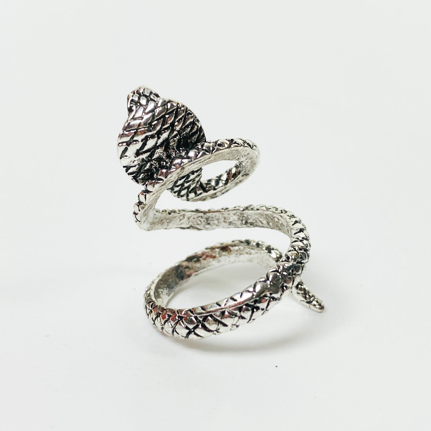 Retro Adjustable Cobra Snake Ring Silver